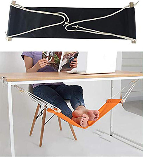 Home-organizer Tech Portable Adjustable Foot Hammock for Corner Desk Office Foot Rest Mini Under Desk Foot Rest Hammock for Home, Office, Airplane...