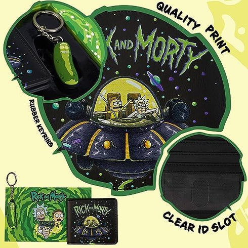 RICK AND MORTY Card Wallet and Keyring Set for Men Teenagers - Card Slots ID Pocket Groot Mens Wallet - Gifts for Men...
