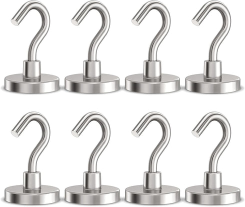 Magnetic Hooks Heavy Duty, 100 lbs Strong Hooks for Hanging, Magnet with Hook for Cruise, Grill, Fridge, Pack of 8......
