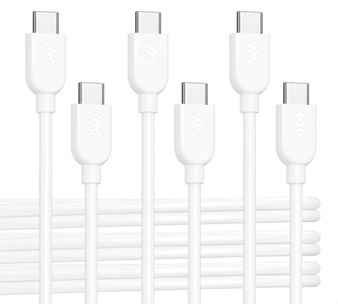 Cable Matters 3-Pack Extreme Flexible USB C Charging Cable 6ft in White, Support 60W PD, Apple CarPlay, Android Auto, USB C to USB C Cable for iPh...