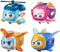 Super Wings Super Pets 4-Pack Collection Super Pets Jerome, Golden Boy, Shine, Ellie, Vehicle Action Figure, with Light Effect and Change Emotion ...