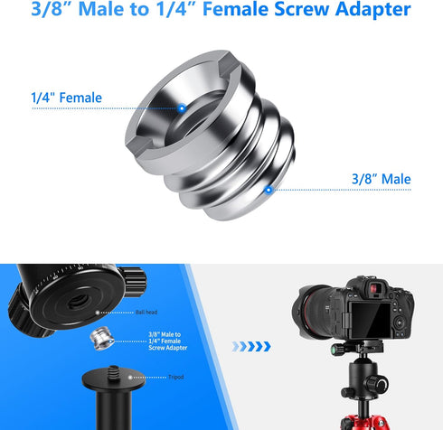 Neewer Camera Screw Adapter, 22 Pieces 1/4” to 1/4” and 1/4” to 3/8” Tripod Mount Screw Adapter Converter Set for Camera Mount, Monopod, Ball Head...
