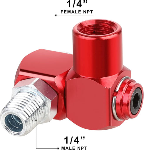 Hromee 1/4 Inch NPT 360 Degree Swivel Air Hose Connector, 1/4” Industrial Air Fittings and Pneumatic Tool Adapter 2 Pack...