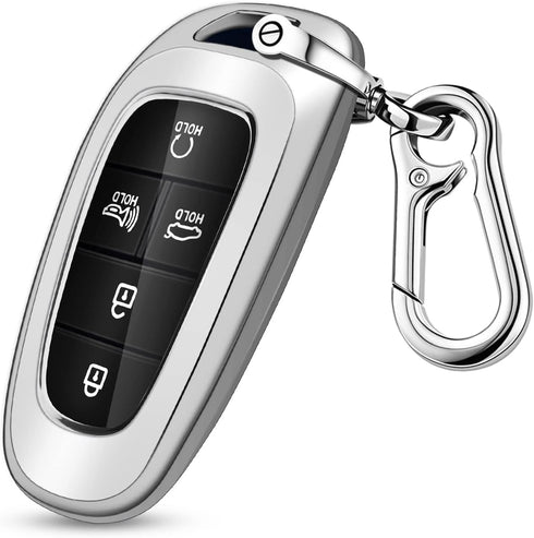 QBUC for Hyundai Key fob Cover,Soft TPU 360 Degree Car Key Case Protector with Keychain Compatible with 2022 2021 2020 Hyundai Sonata Santa fe Tuc...