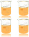 ULAB Scientific Glass Beakers, Vol. 200ml, 3.3 Borosilicate Griffin Low Form with Printed Graduation, Pack of 4, UBG1032...