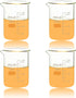 ULAB Scientific Glass Beakers, Vol. 200ml, 3.3 Borosilicate Griffin Low Form with Printed Graduation, Pack of 4, UBG1032...