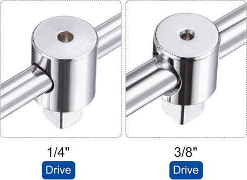 uxcell 1/4" and 3/8" Drive Sliding Wrench Breaker Bar T-Handle Socket Hand Tool 2pcs...