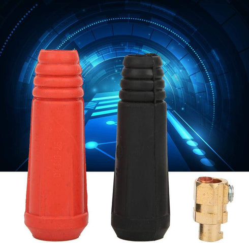 5Pcs Quick Plug, Welding Cable Joint Quick Connector Pair Welding Machine 10-25 Square European Style Welding Machine Connector Long + Long Type R...