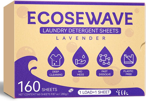 Laundry Detergent Sheets, 160 sheets, Lavender Scent, Hypoallergenic and Eco-Friendly Laundry Strip, Perfect for Travel Camping,Apartments, Dorms...
