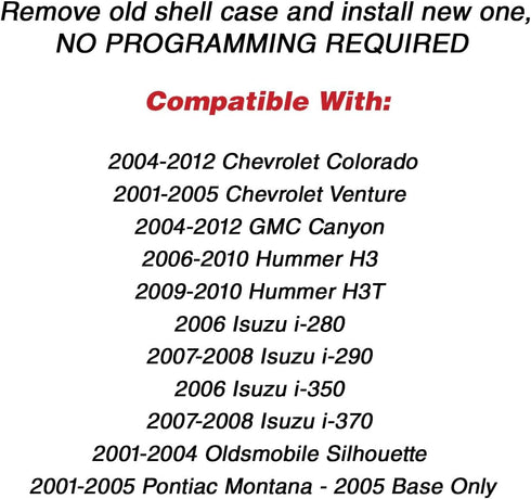 KeylessOption Just The Case Keyless Entry Remote Key Fob Shell for L2C0007T (Pack of 2)...