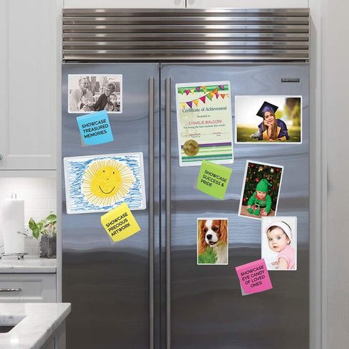Clear Magnetic Picture Frames for Refrigerator School Locker, or Any Magnetic Surface 16 Pack Holds (2) 5 x 7 (4) 4 x 6 (10) 2.5 x 3.5 Exclusive P...