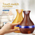 Essential Oil Aroma Diffuser Mini USB Humidifier, Natural Home Fragrance Diffuser with LED Colors Changing Light, Easy to Clean (Wood) (Dark Wood)...
