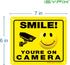 iSYFIX Smile You're on Camera Signs for Business – 2 Pack 7x6 Inch – 40 mil Thick Polystyrene Plastic Sign, Laminated UV, Scratch, & Fade Resistan...