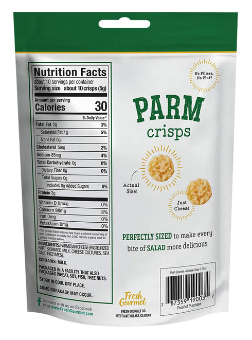 Fresh Gourmet Parmesan Cheese Crisps | 1.76 Ounce | 100% Real Cheese | Keto Friendly | Great for Snacking and Salad Topper...