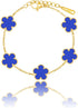 14K Gold Plated Dainty Four Leaf Clover Dot Bracelets for Women Lucky Flower Jewelry...