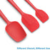 Silicone Spatula 3-piece Set, Ergonomic Handle High Heat-Resistant Spatulas, Non-stick Rubber Spatulas with Stainless Steel Core, Red...