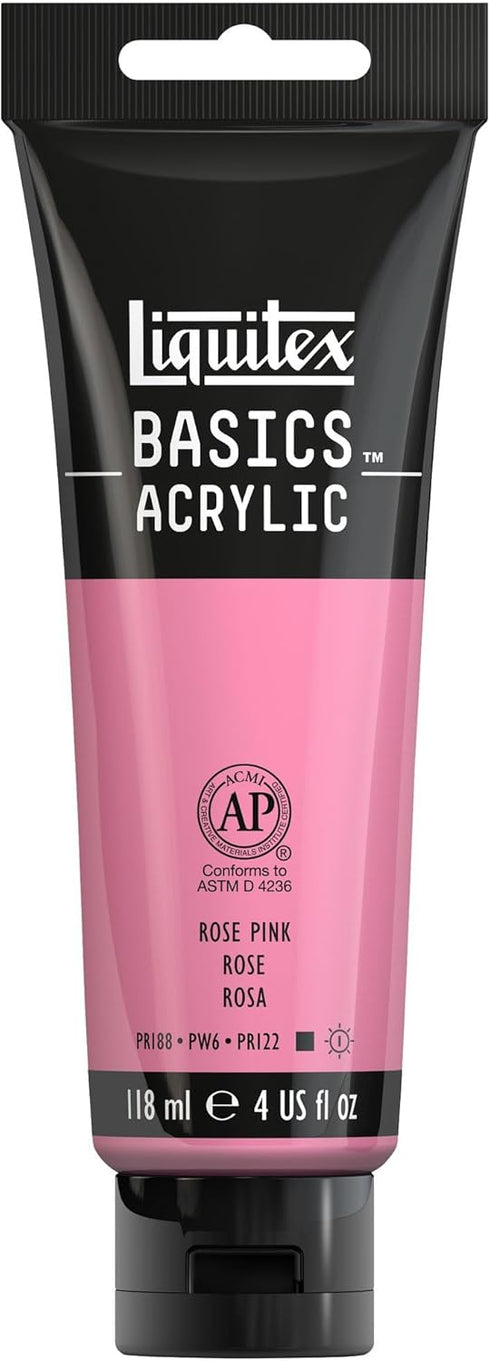 Liquitex BASICS Acrylic Paint, 118ml (4-oz) Tube, Rose Pink...