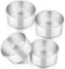 P&P CHEF Cake Pan Set of 4, Stainless Steel Baking Round Cake Pans Tins Bakeware for Birthday Wedding, Leak-proof & Easy Clean, Mirror Finish & Ea...