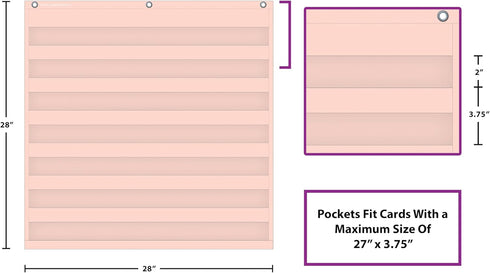 Teacher Created Resources Blush 7 Pocket Chart (28" x 28") (TCR20102)...