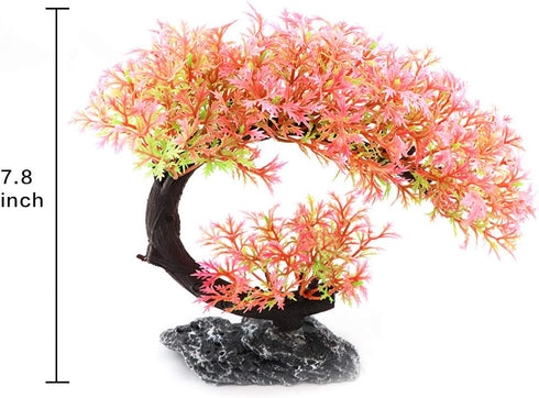 AQUA KT Aquarium Landscape Curved Tree Magenta Plant Plastic for Betta Clownfish Cichlid Guppy Glofish Tank Decoration...