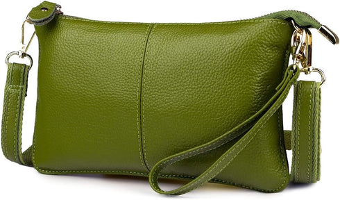Genuine Leather Clutch Wallet For Women Wristlet Envelop Crossbody Purse Card Shoulder Bag...