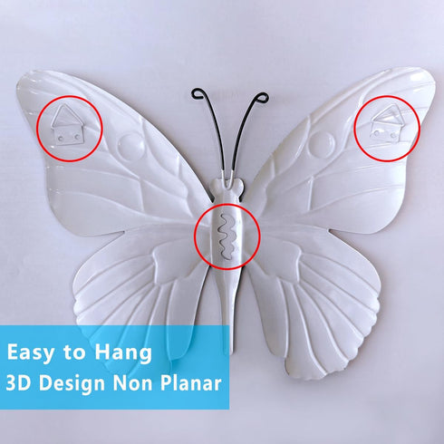 Kggetr Metal Butterfly Wall Decor - 4 Pack Outdoor Wall Art Hanging Decoration for Garden Yard Fence Patio Balcony,Gift for Mom Sisters Friends...