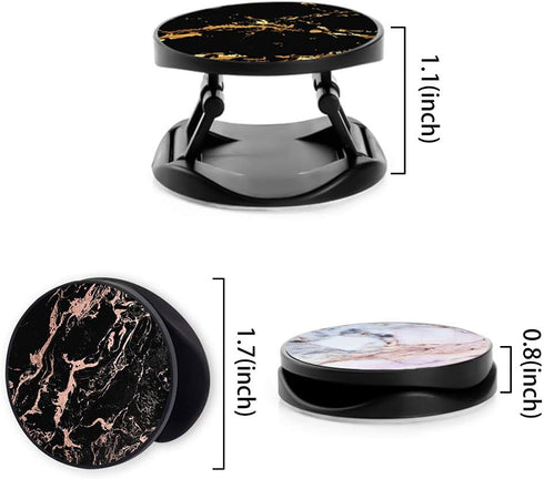 3 Pack New Version Phone Holder Black White Marble Grip Stand Finger Holder for Smartphone and Tablets...