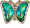 Gradient Green Rhinestone Butterfly Metal Shank Sewing Buttons 20 Pcs - 16mm, 21/32"...