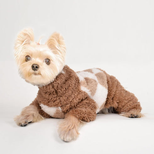 Dog Pajamas Spring Dog Sweaters for Small Dogs Girl Boy Chihuahua Clothes Lightweight Fleece Pet Jumpsuit Cat Onesie Clothing, XS, Beige...