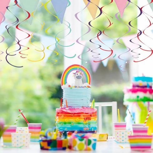 Amscan Party Hanging Swirls | Rainbow | Party Decor...