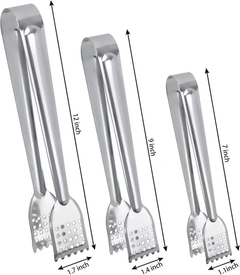 8 Pack Serving Tongs by Tcoin, 9 Inch Functional Tongs for Serving Food for Parties and Holiday Get-togethers, Food Tongs Buffet Tongs Appetizer T...
