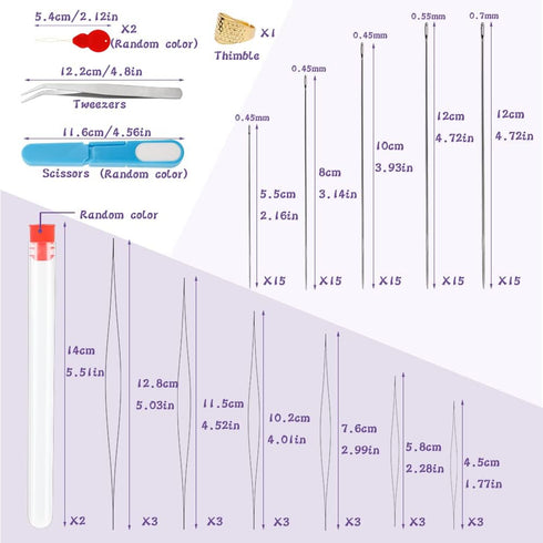 100 Pcs Beading Needles Set,75 Pcs Long Straight Beading Thread Needles 18 Pcs Big Eye Beading Needles with Threader, Needle Bottle, Yarn Scissors...