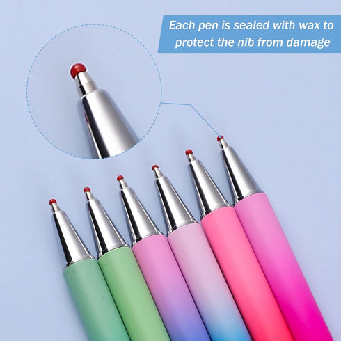 12Pcs Ballpoint Pen Retractable Pens with Metal Clip Gradient Color Comfortable Writing Pens Gift Pens for Journaling Medium Point 1.0 mm for scho...