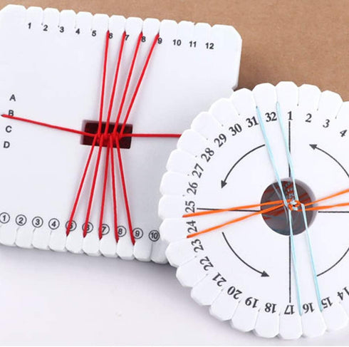 BILLIOTEAM 5 Pieces Braiding Disk Round Square Kumihimo Beading Cord Disc Braiding Braided Plate DIY Bracelet Loom Weaving Board (Round/Square Pla...