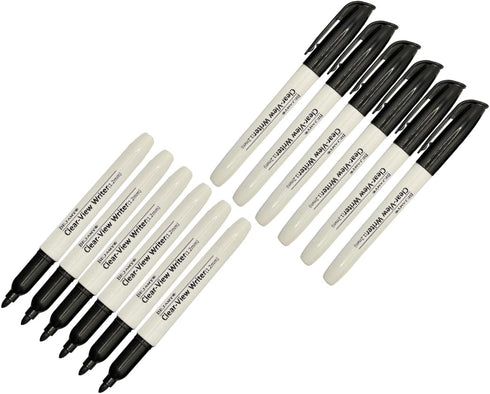 (12-Black/Pack) Marker Pens for Low Vision, Bold Writing Water Ink Marker Pens for Visual Impairment, Best Pens for Seniors & Elderly People...