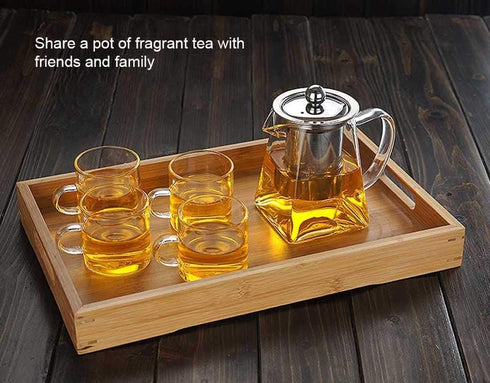 19.3oz Glass Teapot with Infuser, Borosilicate Glass, 550ML, Clear, Stainless Steel Infuser...