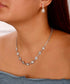 Denifery Bride Silver Bridal Necklace Earrings Set Crystal Wedding Jewelry Set Rhinestone Choker Necklace for Women (Style C)...