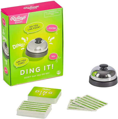 Ridley's Ridley’s Ding It! Card Game – Fun Game of Questions for Ages 8+ – Fast-Paced and Easy to Play – Includes 70 Question Cards, Bell and Inst...