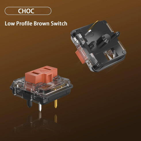 Kailh Choc Low Profile Brown Mechanical Keyboard Switches,Tactile 1350 Chocolate 5-Pin 50gf RGB/SMD Gaming Switch (Brown 20Pcs)...
