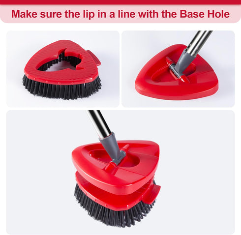 Scrub Brush Head Replacement Compatible with O Cedar EasyWring Spin Mop 1-Tank System, Floor Scrubber Head, Shower Scrub Brush with Hard Bristles ...