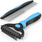 Pet Grooming Brush&Comb Combo, Pet Grooming Brush?Cat Comb Dog Comb for Shedding, 2-Piece Kit,Undercoat Comb for Dog Grooming (Blue)...