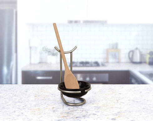 Spectrum Diversified Euro Spoon Rest with Ceramic Dish, Satin Nickel...