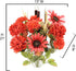 Admired By Nature Artificial Bouquet Bush 18 Stems of Mums, Sunflowers, Zinnia, Foliage (Brick Red) - for Fall Home Decor, Weddings, Events, Parti...