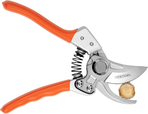 8.5" Sharp Pruning Shears Heavy Duty Professional Bypass Hand Pruners with SK5 Stainless Steel Blades and Straight Tip, Tree Trimmers Garden Clipp...