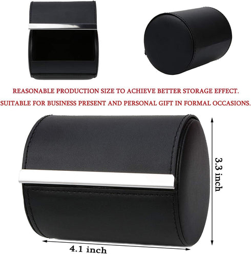 Neck Tie Box Formal Cylinder Men's Classy Necktie Travel Storage Case (Black)...