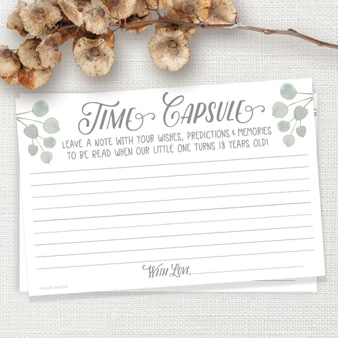 m&h invites Time Capsule Message Cards (50 Count) - Baby Shower or 1st Birthday Game Activity...