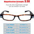 4 Pack Reading Glasses with Lights in Frame, Bright LED Readers Magnifying Glasses for Men Women, Lightweight Reading Glasses +350...