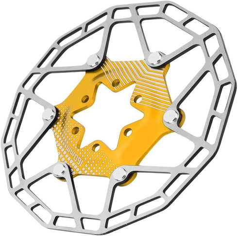 Bike 160mm 6 Bolt Disc Rotor Brake, Bike Ultralight Floating Rotor Brake Disc Pad For Mountain Road Bicycle(Gold) Riding racks and storage...