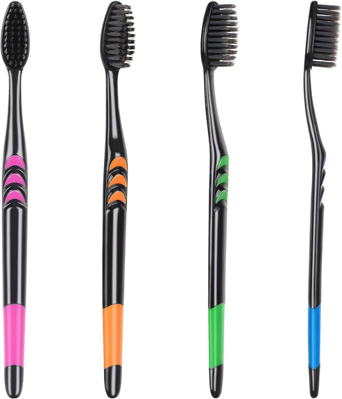 Soft Toothbrush with Flexible Head - Prevent Gum Hurt, Tapered Bristle Brush Gentle Care for Sensitive Teeth, Individually Wrapped Variety Colors ...