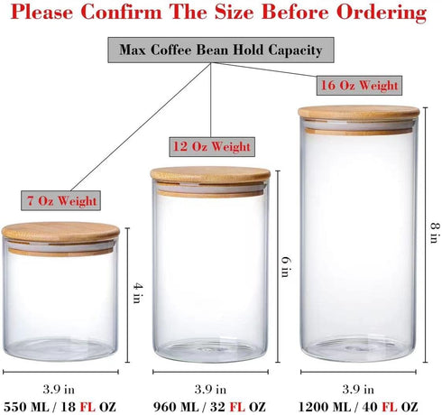MOLFUJ 960 ML / 32 FL Oz Glass Storage Container with Wood Lid, Stackable Clear Decorative Organizer Bottle Canister Pantry Jar with Air Tight Woo...